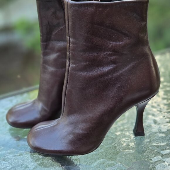 Never Worn Ankle Leather Boots Zara - Picture 1 of 15
